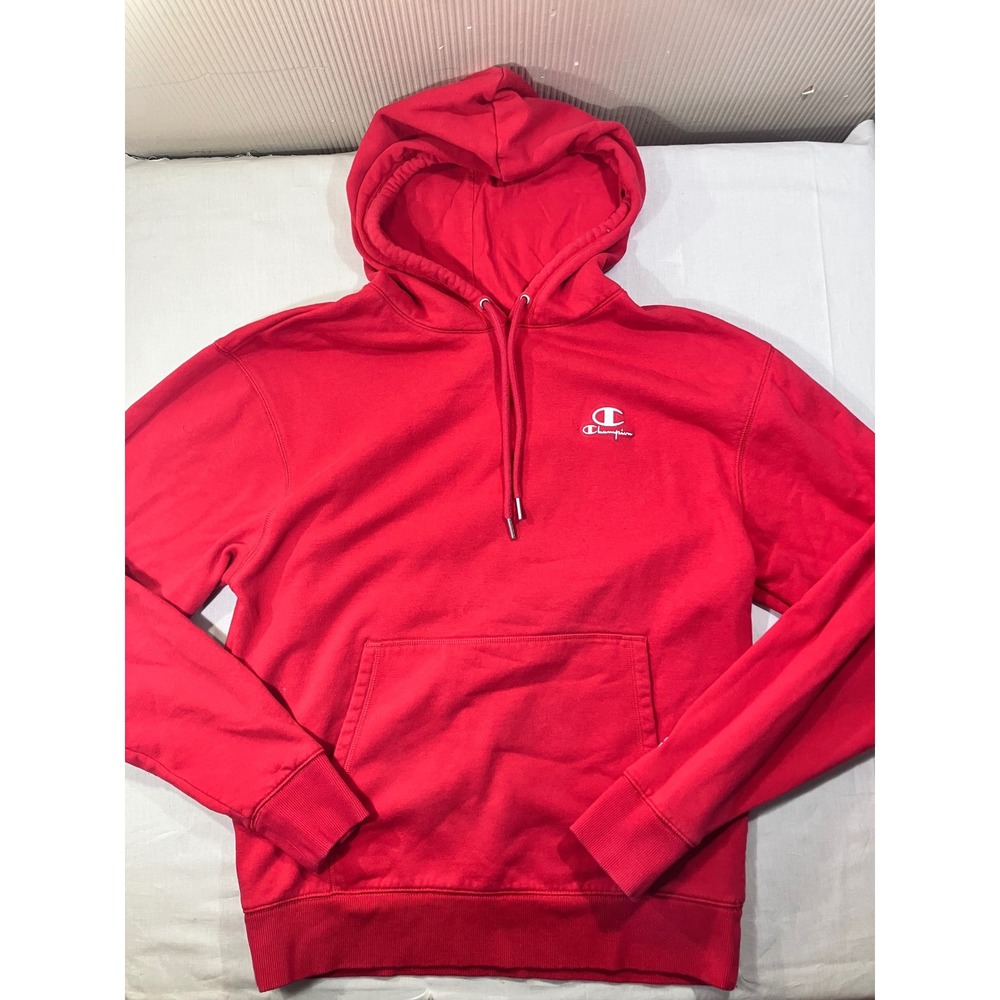 Champion Red Hoodie‎ Sweatshirt Logo Classic Athletic Comfort Size Large